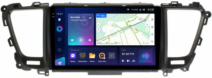 Магнитола для KIA Carnival 3 2014-2020 (большая рамка) - Teyes CC3-2K на Android 10, Быстрая, 2K QLED, CarPlay, 4G SIM-слот