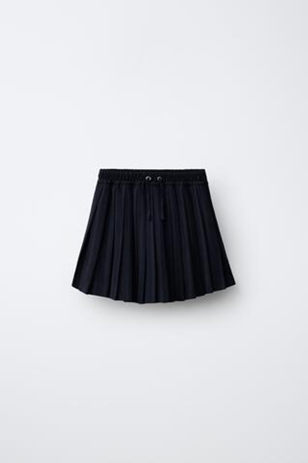 ZARA ЮБКА В СКЛАДКУ В ПОЛОСКУ, МОРСКОЙ СИНИЙ