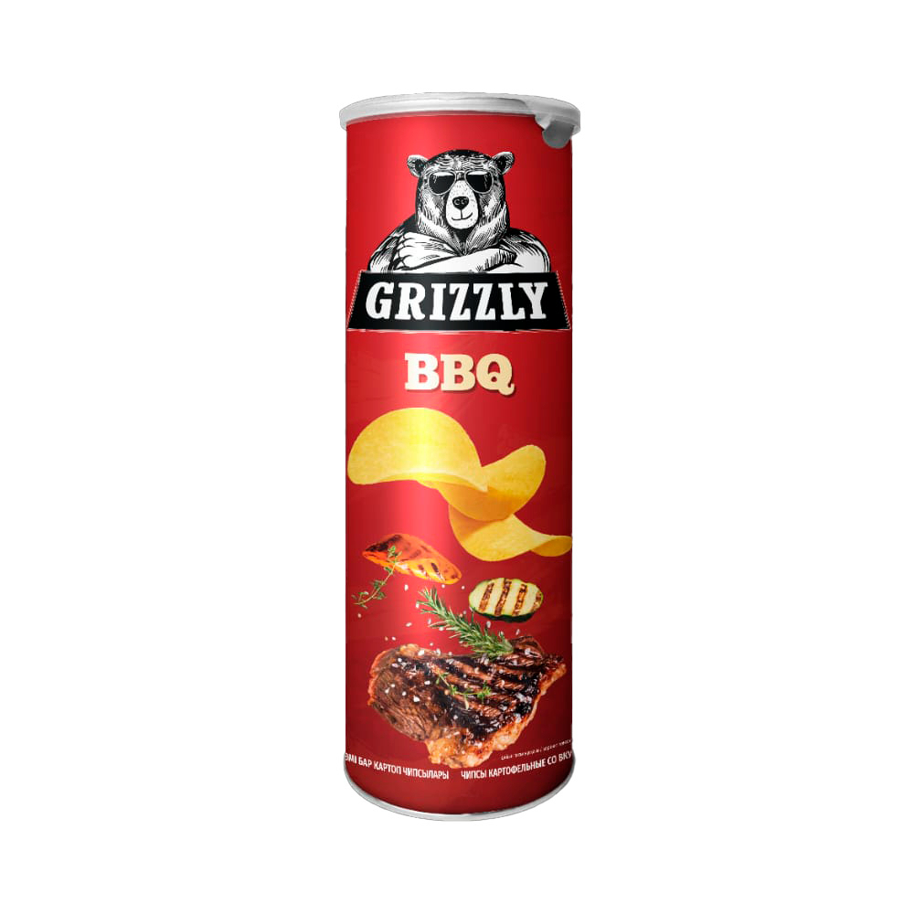 Чипсы GRIZZLY барбекю в тубусе 70 гр