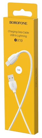 Usb Кабель-зарядка Lightning Borofone BX19 Benefit 2.4A 1м силиконовый белый