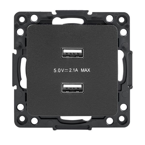 Стокгольм Механизм Розетки USB 2-местной 2,1А винтовые клеммы черный EKF PROxima ezr16-028-10-2usb