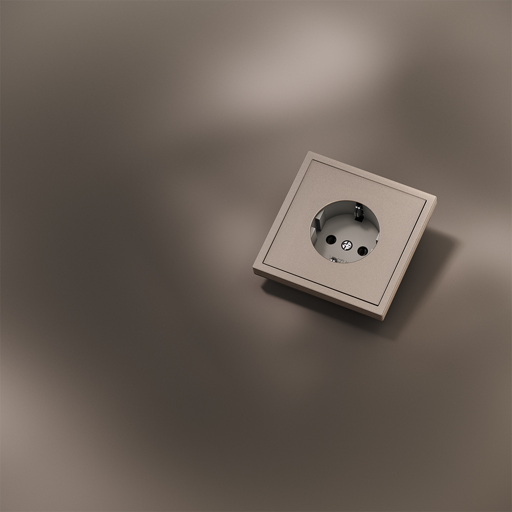 Накладка для розетки с заземлением Voltum S70 METAL (платина) VLSM000610