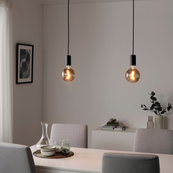 IKEA MOLNART  (ИКЕА МОЛНАРТ)  -  Лампочка светодиодная E27 140 люмен - шар серое прозрачное стекло 125 мм