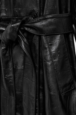 ZARA ДЛИННЫЙ ТРЕНЧ ИЗ 100% КОЖИ — ZW COLLECTION, ЧЕРНЫЙ