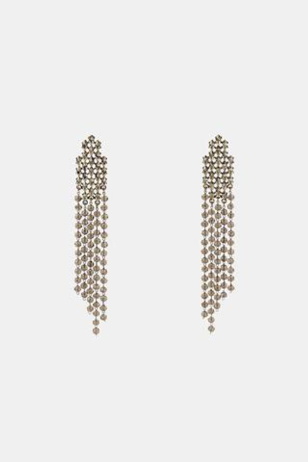 ZARA ДЛИННЫЕ СЕРЬГИ СО СТРАЗАМИ, СЕРЕБРИСТЫЙ