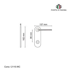 Ручка на планке PORTA DI PARMA Cono WC PVD золото