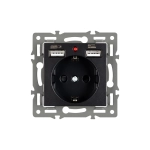 Механизм розетки с USB зарядкой SCT-MUAA-PL-BK (250V, 16A) (Arlight, -)