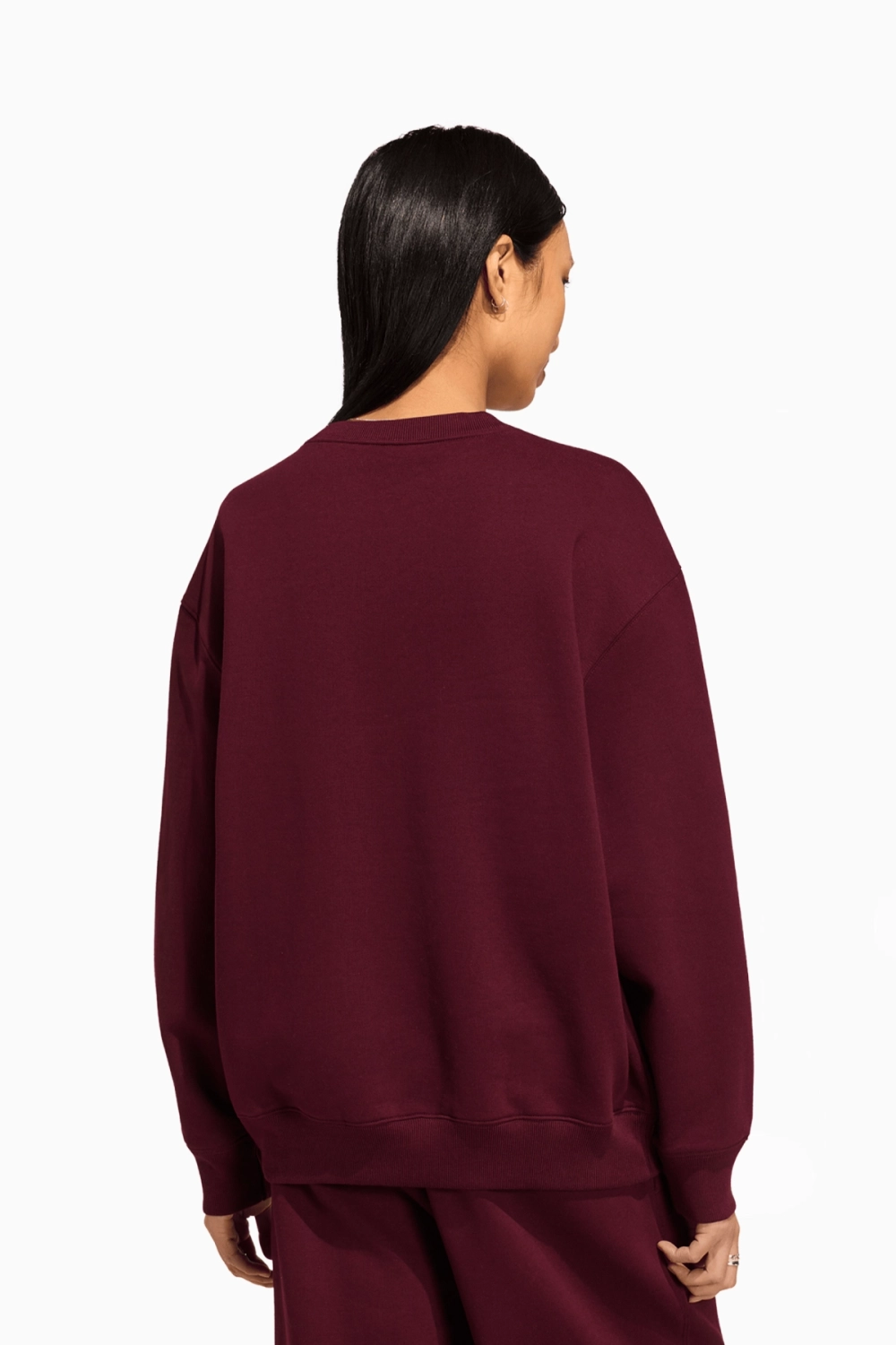 Кофта adidas Essentials Crew Long Fleece OS - бордовый