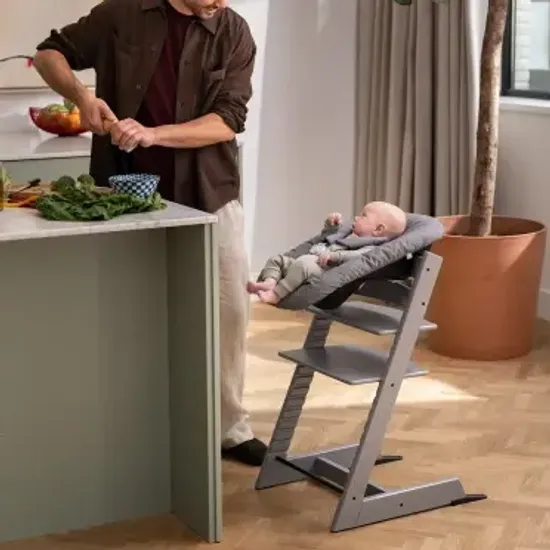 Стульчик для кормления STOKKE Tripp Trapp комплект 4 в 1 (Storm Grey)