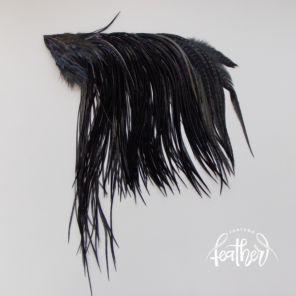 Половинка седла петуха Whiting, цвет dyed Black #2 (#16-14)