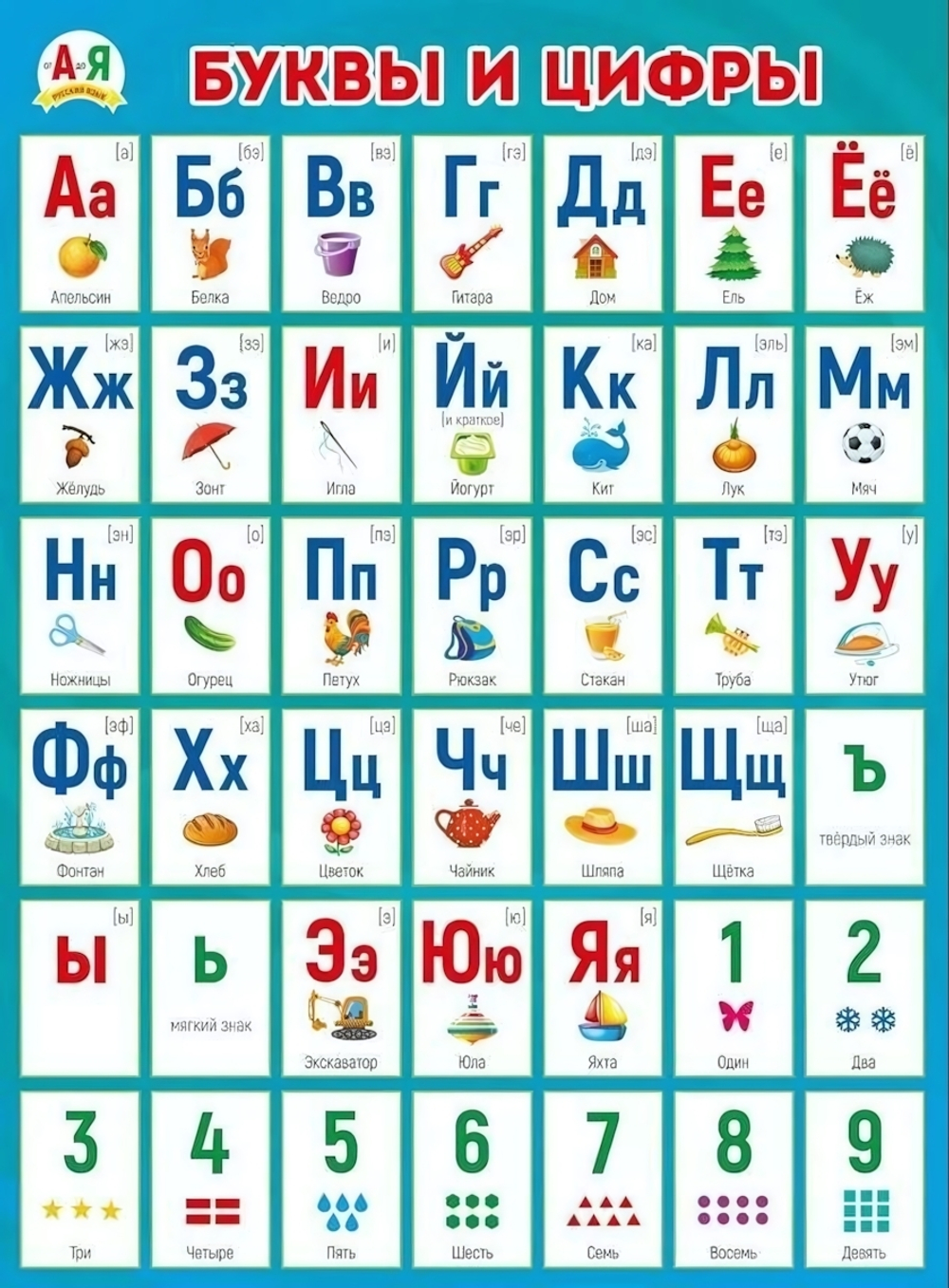 Плакат "Буквы и цифры" (Мир поздравлений)