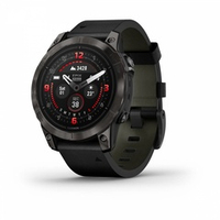Смарт часы Garmin Epix Pro (Gen 2) Sapphire Edition 47 мм, титановый, угольно-серый DLC, черный кожаный ремешок