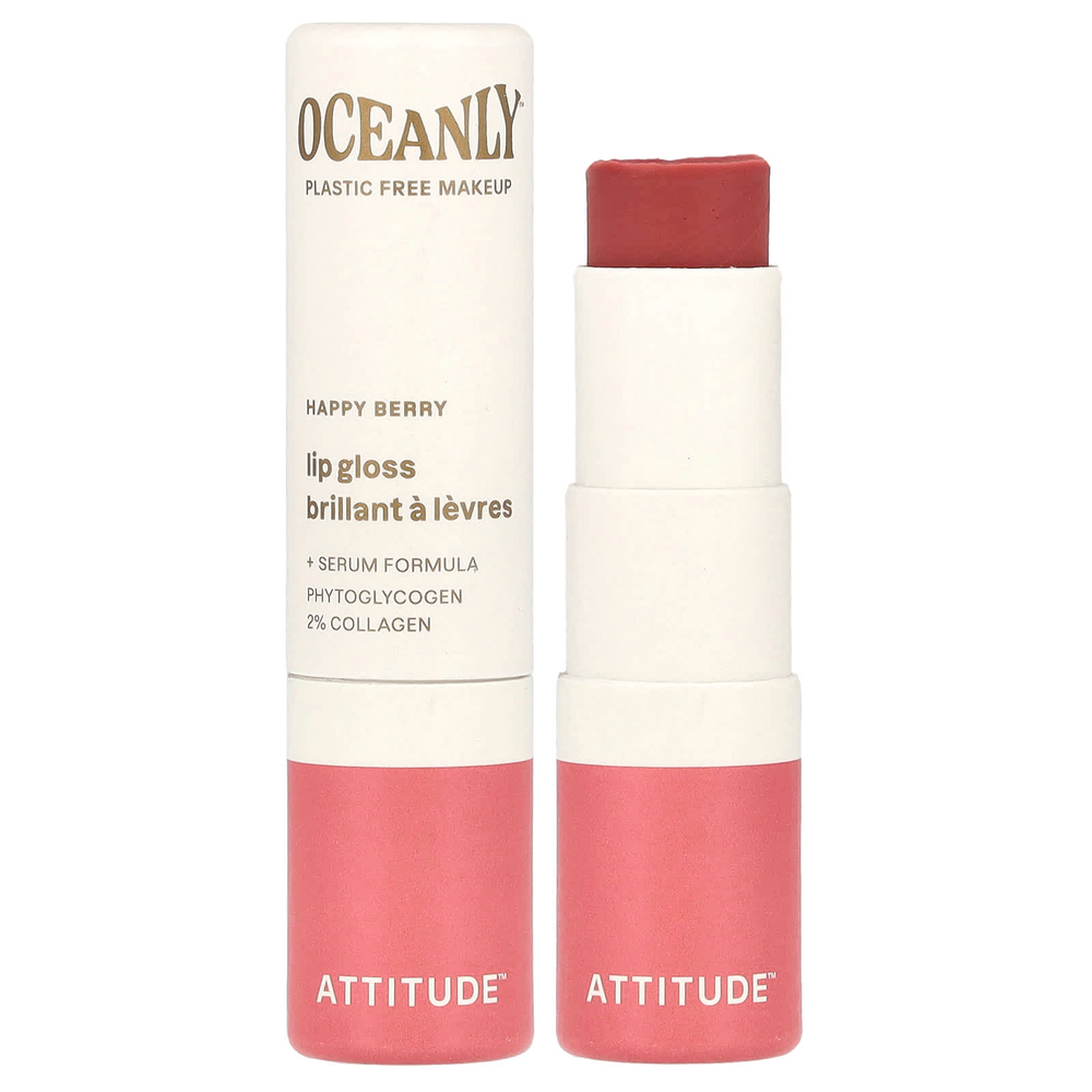 ATTITUDE, Oceanly ™, блеск для губ, Happy Berry, 3,4 г (0,12 унции)