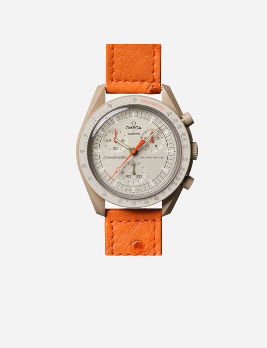 Наручные часы OMEGA x Swatch Moonswatch Ostrich Leather Straps 