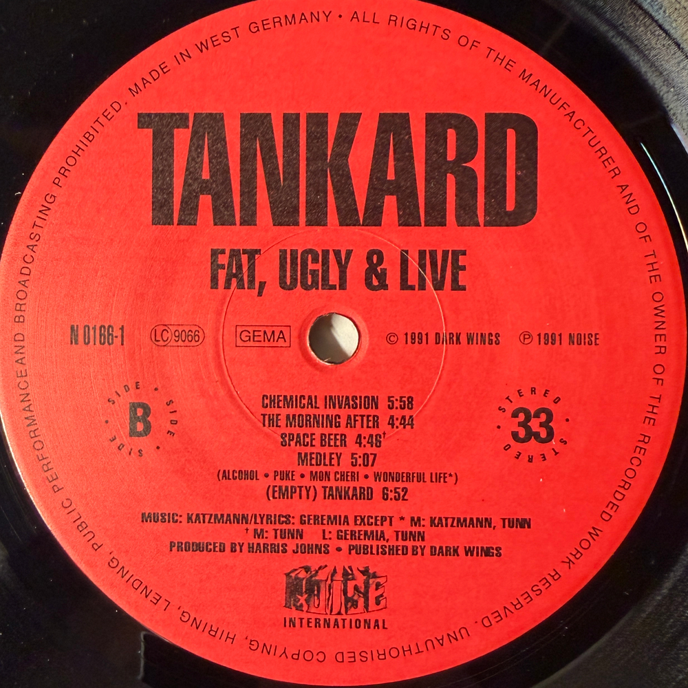Виниловая пластинка Tankard ‎– Fat, Ugly & Live LP