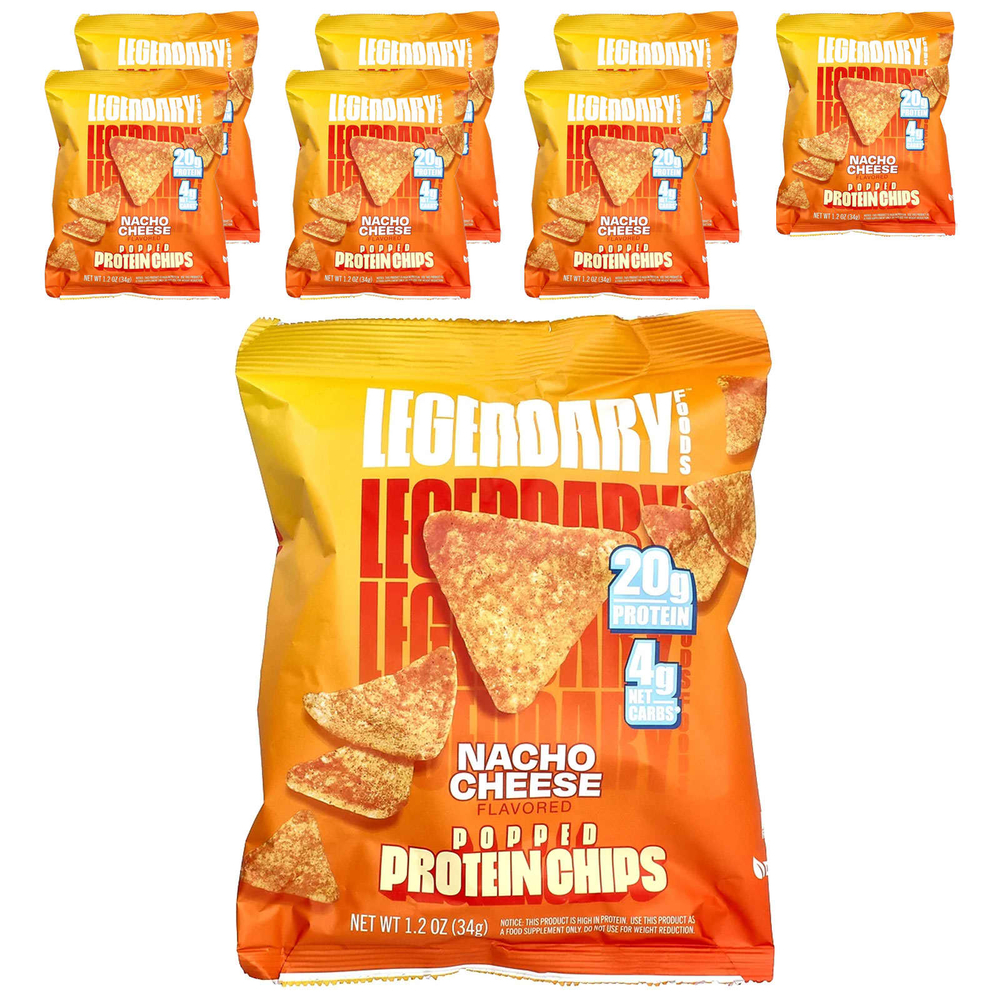 Legendary Foods, протеиновые чипсы, сыр начо, 7 пачек по 34 г (1,2 унции)