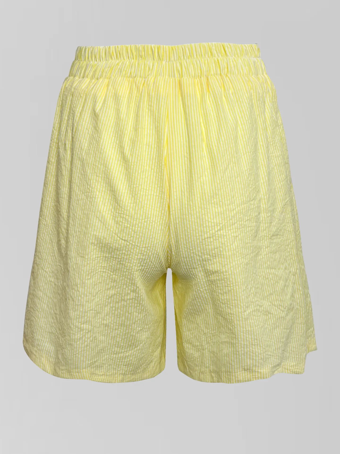Костюм Fashion 620030 в полоску из рубашки с длинным рукавом и шорт на резинке