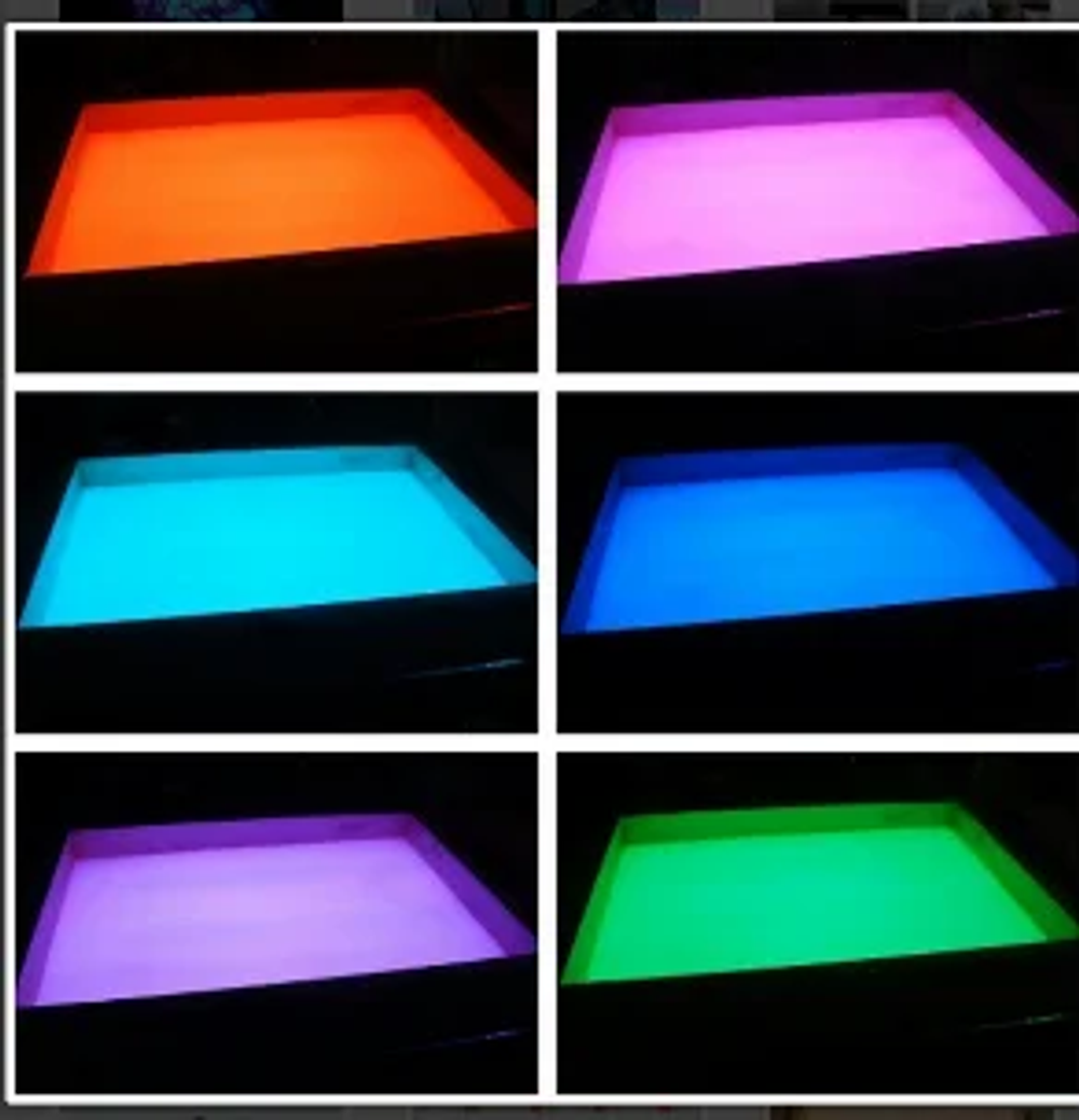 Световой планшет для рисования песком по кругу, сейба, с цветной подсветкой и песком