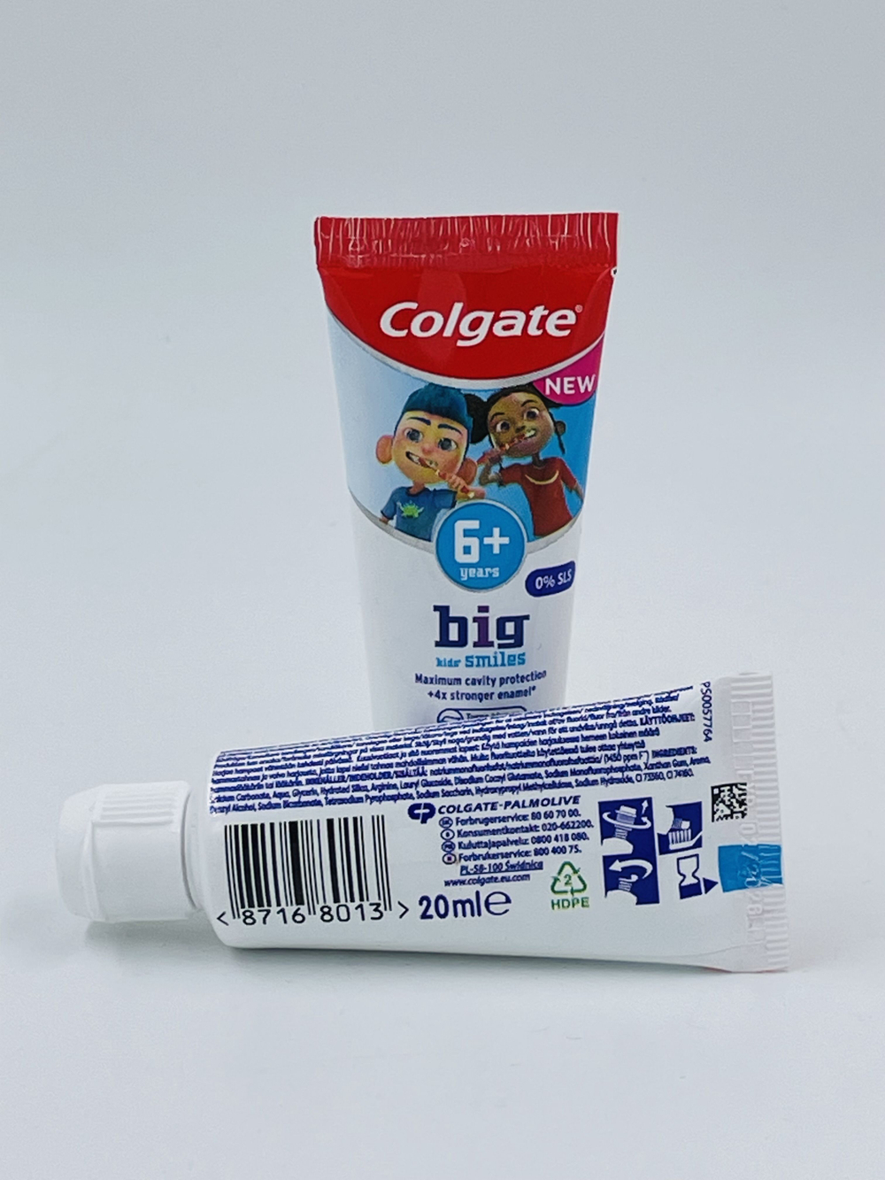 Набор мини зубных паст Colgate для детей 6+, с фтором (1450 ppm), кальцием и аргинином, вкус мяты, 2 шт. по 20 мл
