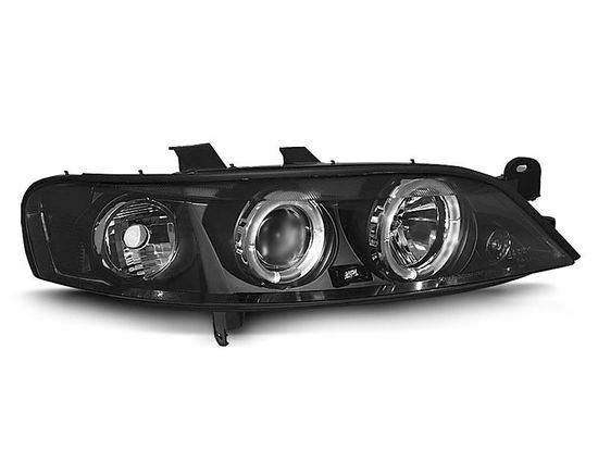 Передние фары Opel Vectra B angel eyes black