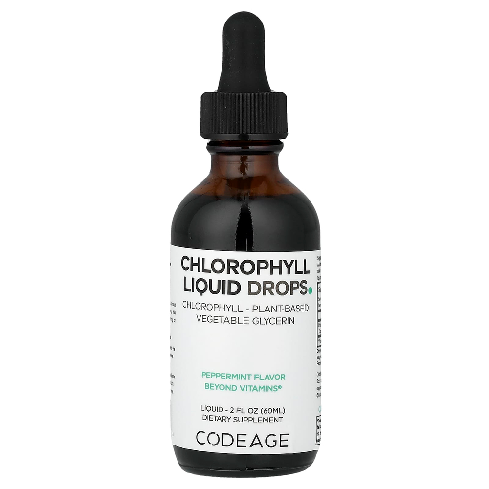 Codeage, Chlorophyll Liquid Drops, перечная мята, 60 мл (2 жидк. Унции)