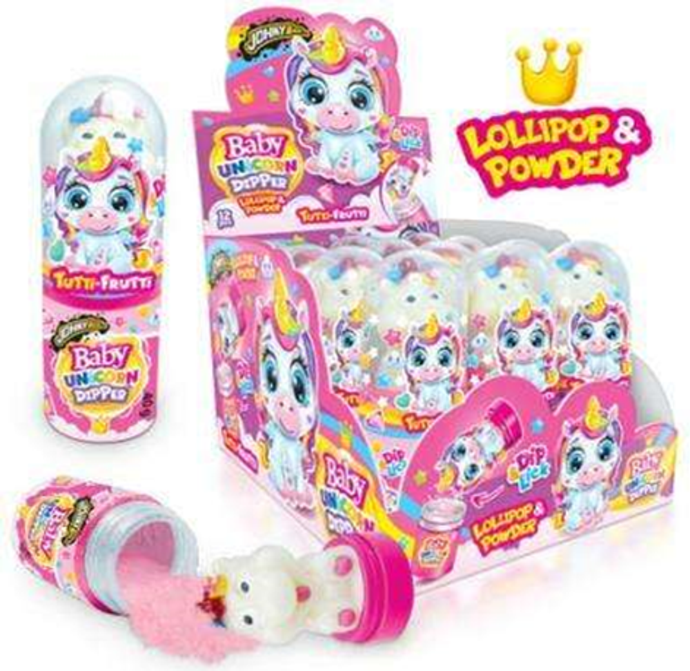 Леденец Dip n Lick Baby Unicorn, 12шт*40гр Johny Bee
