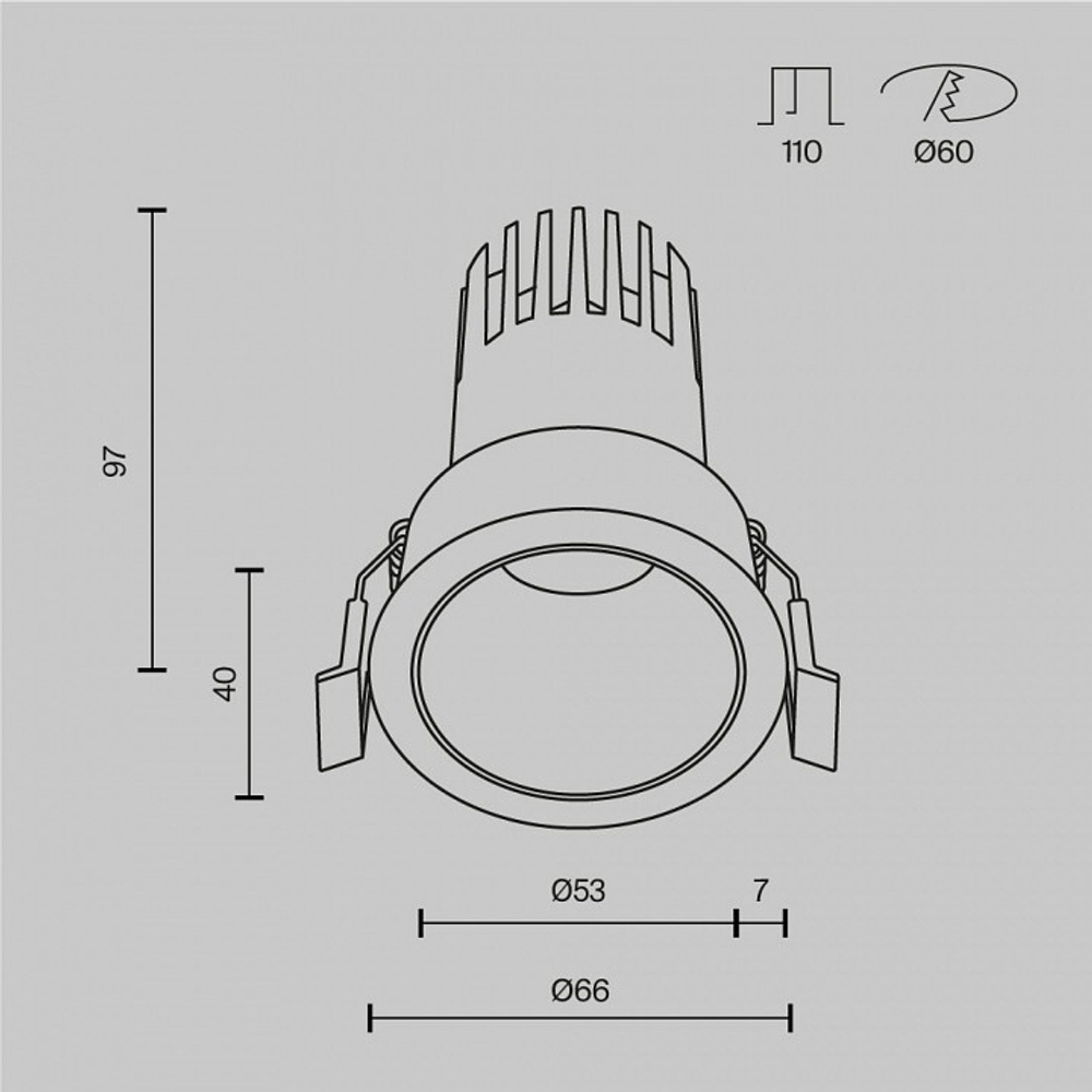 Встраиваемый светильник Maytoni Dip DL116-10W-2.7K-W