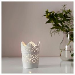 Подсвечник IKEA SKURAR (СКУРАР), Белый, Металл 11 см
