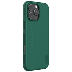Усиленный двухкомпонентный чехол зеленого цвета (Dark Green) от Nillkin для iPhone 16 Pro Max, серия Super Frosted Shield Pro