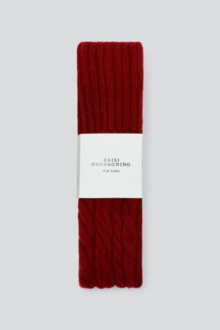 ZARA X BAISI GUADAGNINO ШЕРСТЯНЫЕ НОСКИ, КРАСНЫЙ