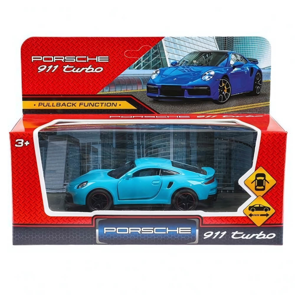 Модель ин. мет. "Porshe 911 Turbo" 10.5см, двери, 2208C0360-R2 (Технопарк)