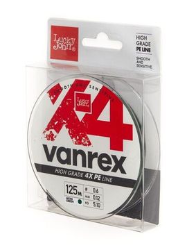 Леска плетёная Lucky John Vanrex х4 BRAID Moss Green 125 м, 0,12 мм