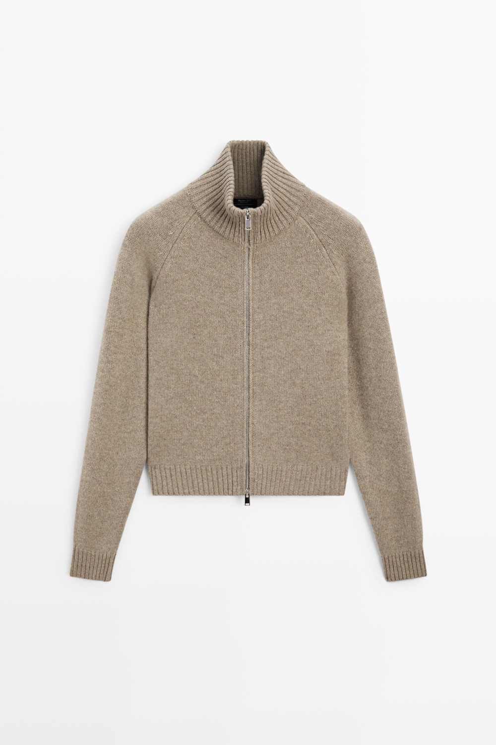 Massimo Dutti Кардиган из 100% кашемира на молнии, мышино-серый