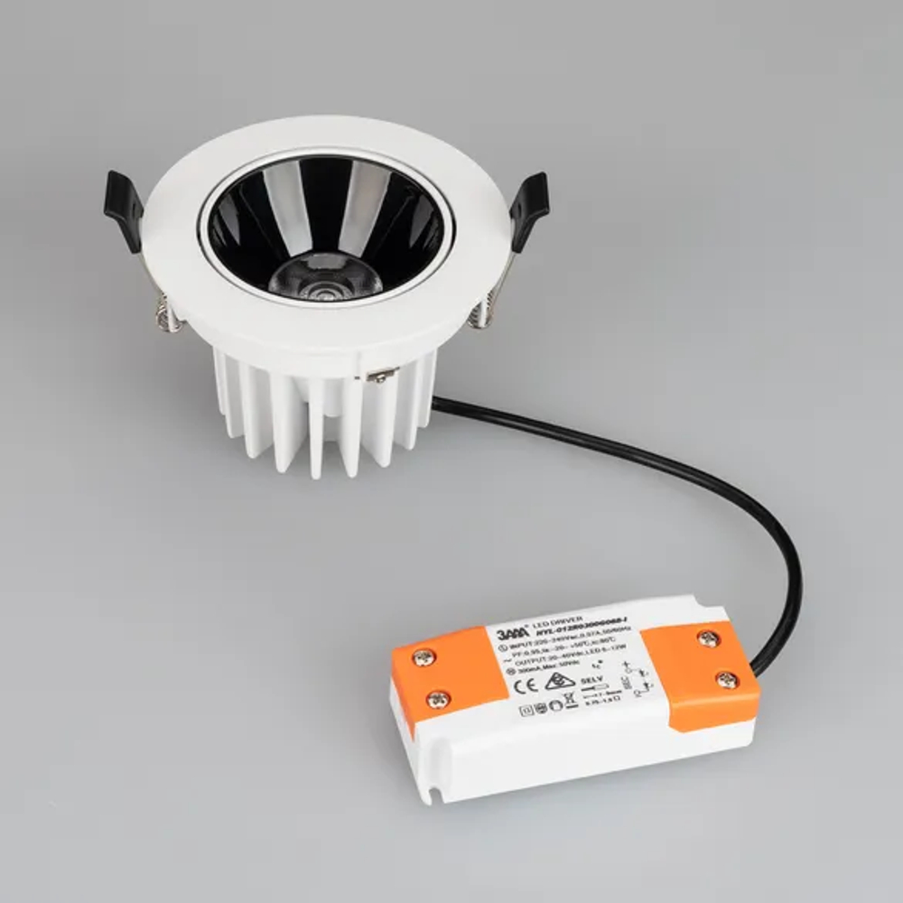 Светильник MS-FORECAST-BUILT-TURN-R102-12W Day4000 (WH-BK, 32 deg, 230V) (Arlight, IP20 Металл, 5 лет) 033659