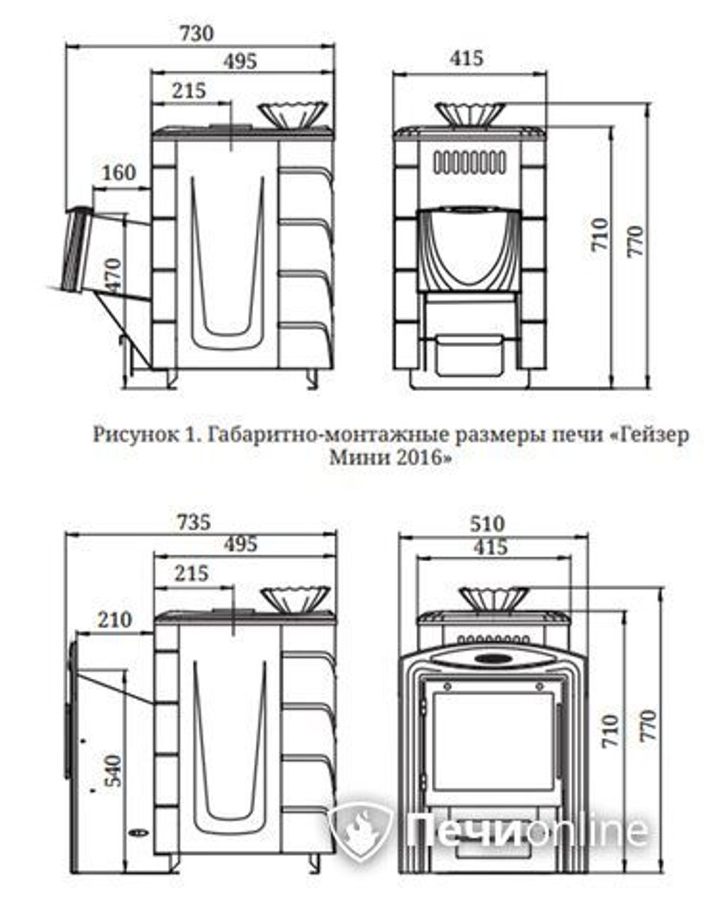 Печь для бани TMF Гейзер Мини 2016 Carbon ДН КТК ЗК антрацит