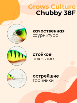Воблер Крэнк Chubby 38F 38 мм 4 г цвет 26 Blue Back Tiger