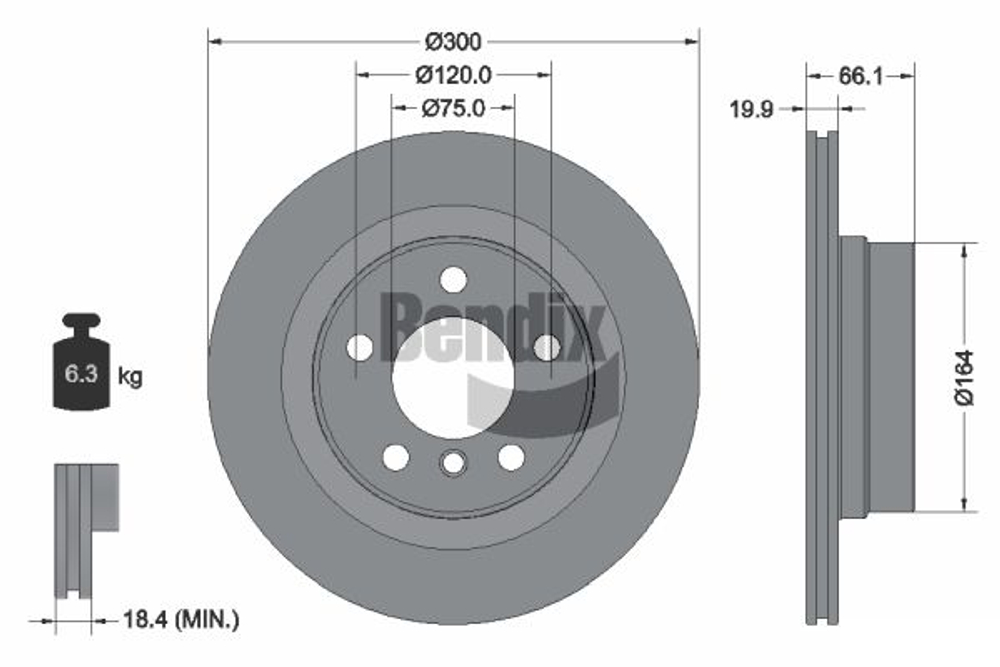 BENDIX Braking - BDS1293-BEN - Brake Disc