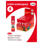 Клей-карандаш 8г. ПВП "Мультики" (Гамма)