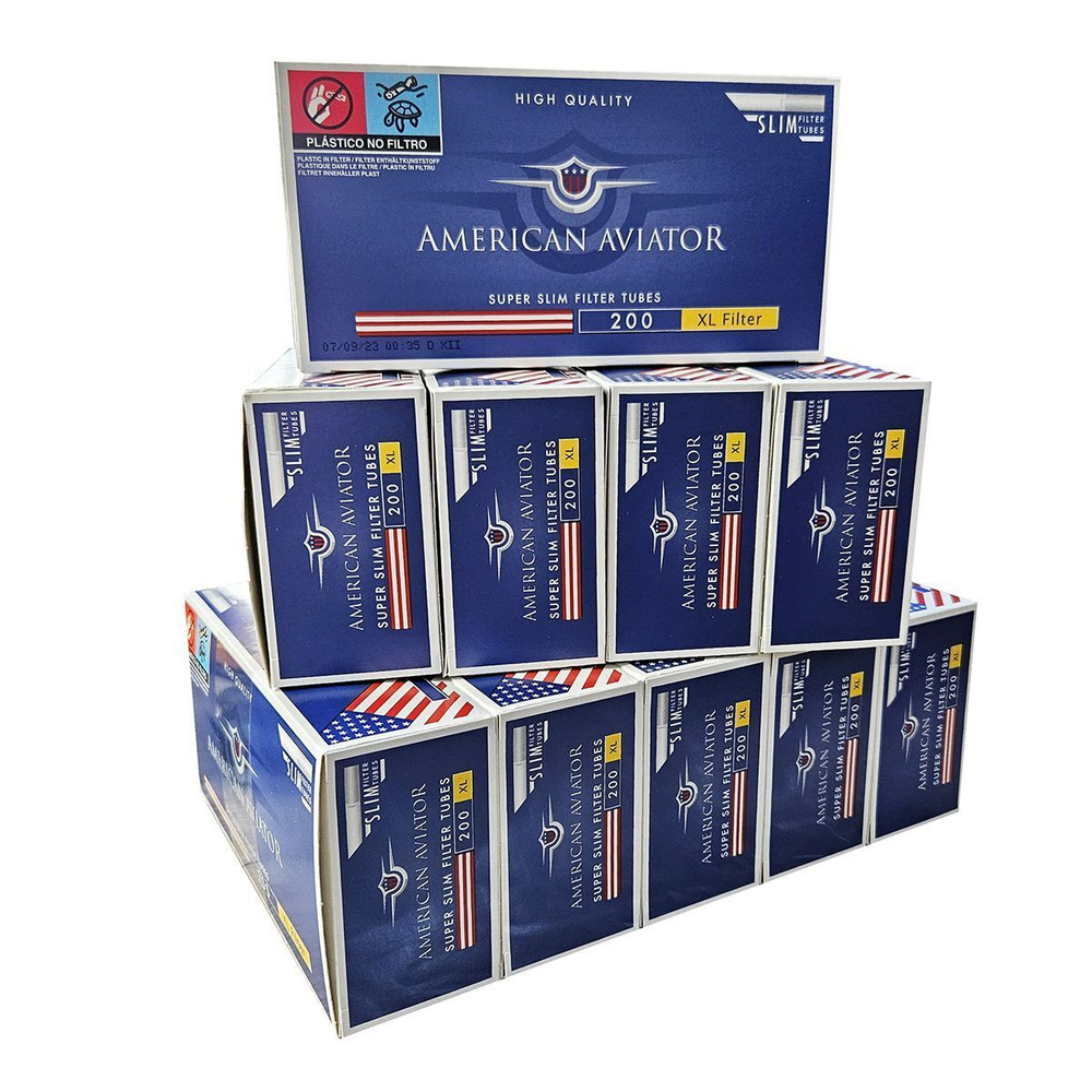 Комплект гильзы для сигарет "American Aviator" Slim XL 24мм White 10х200шт.