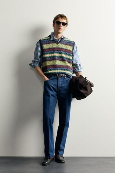 ЖИЛЕТ ИЗ ЖАККАРДОВОГО ТРИКОТАЖА 100% ЛЕН AARON LEVINE X ZARA — ZARA