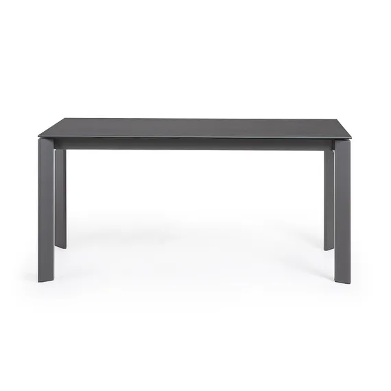 Раздвижной стол Axis 160-220x90 см, черная керамика, черный каркас