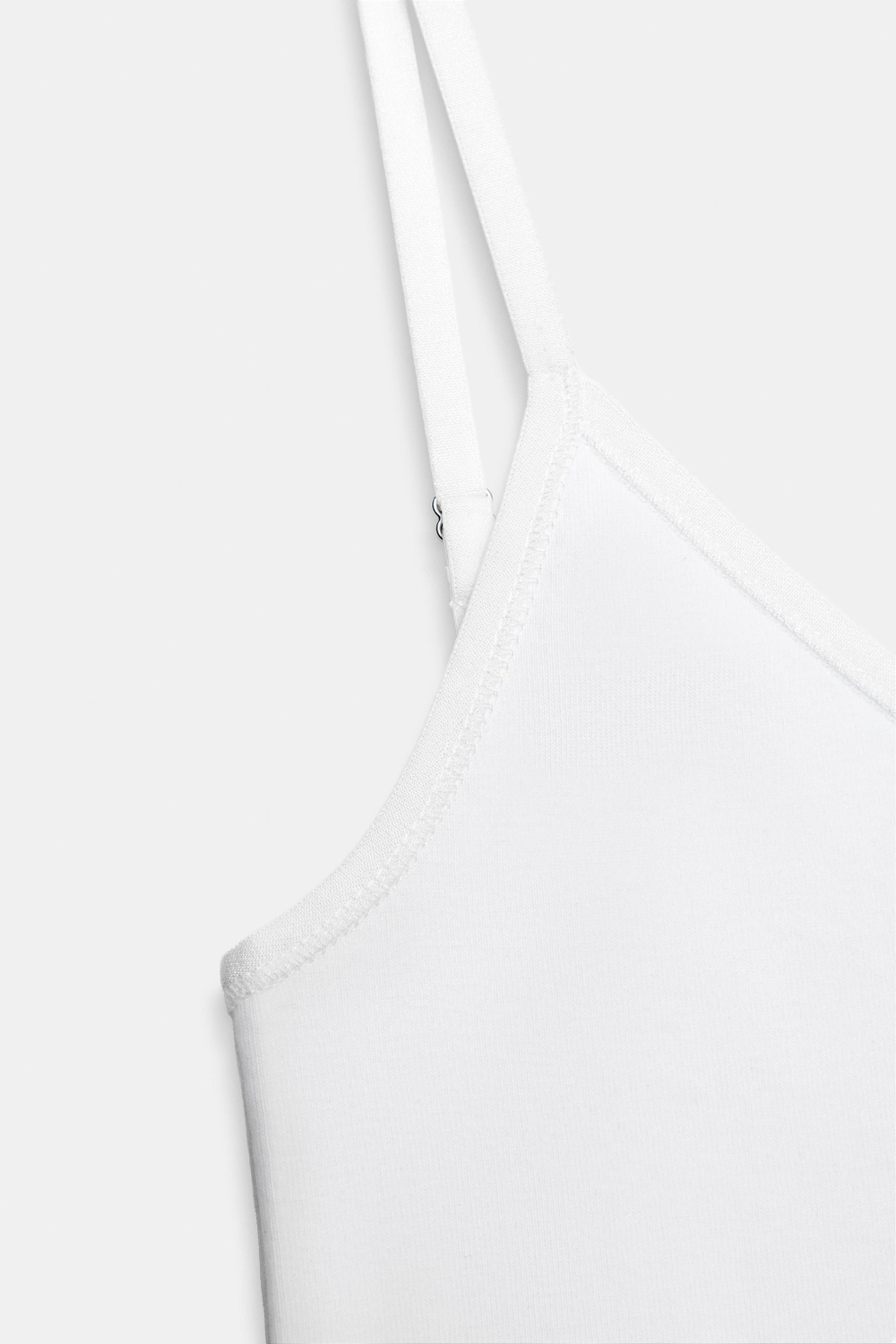 ZARA ХЛОПКОВАЯ МАЙКА НА БРЕТЕЛЯХ, БЕЛЫЙ