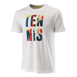 Мужское теннисное поло Wilson Stacked Tech T-Shirt Men - White, Multicoloured