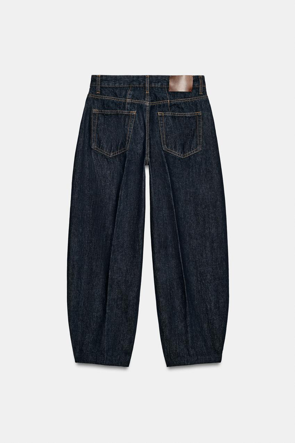 ZARA ДЖИНСЫ TAPERED С ВЫСОКОЙ ПОСАДКОЙ — ZW COLLECTION, СИНИЙ