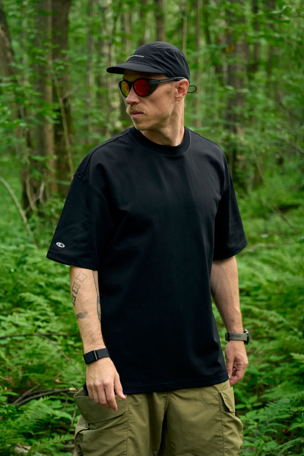 Футболка Nothomme Blue Coolmax Loose Solid Color T-shirt "Black"