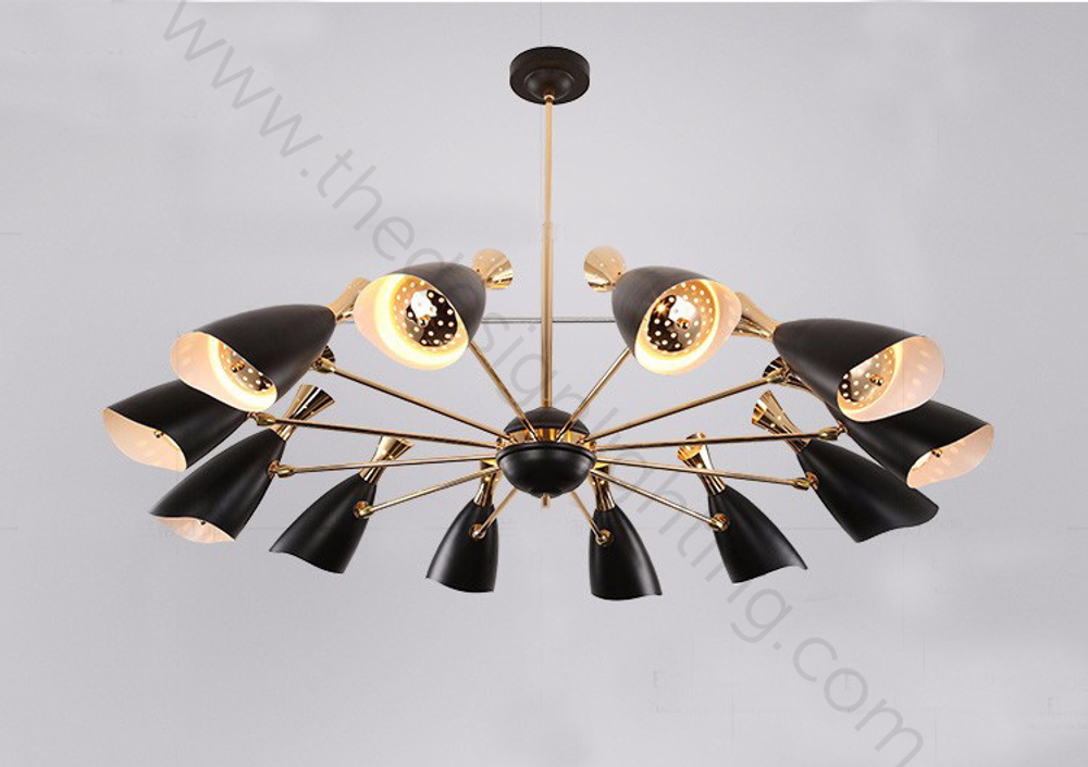 Ceiling design lamp  Duke by Delightfull (12 lampshades,  Black)