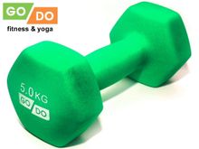 Гантель GO DO в матовой оболочке вес 5 кг  (Зеленый)