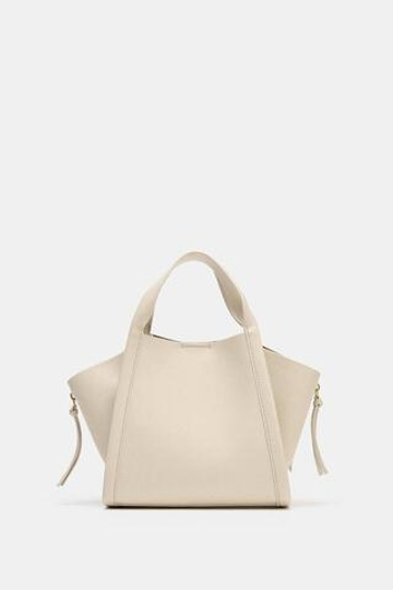 ZARA СУМКА CITY С ПЛЕЧЕВЫМ РЕМНЕМ, ЭКРЮ