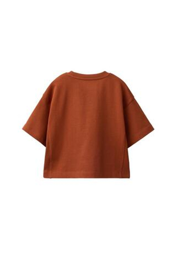 ZARA ОДНОТОННАЯ ФУТБОЛКА HEAVY JERSEY, ТЕРРАКОТОВЫЙ