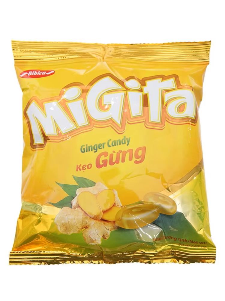Конфеты леденцовые Bibica Migita со вкусом имбиря 70 г